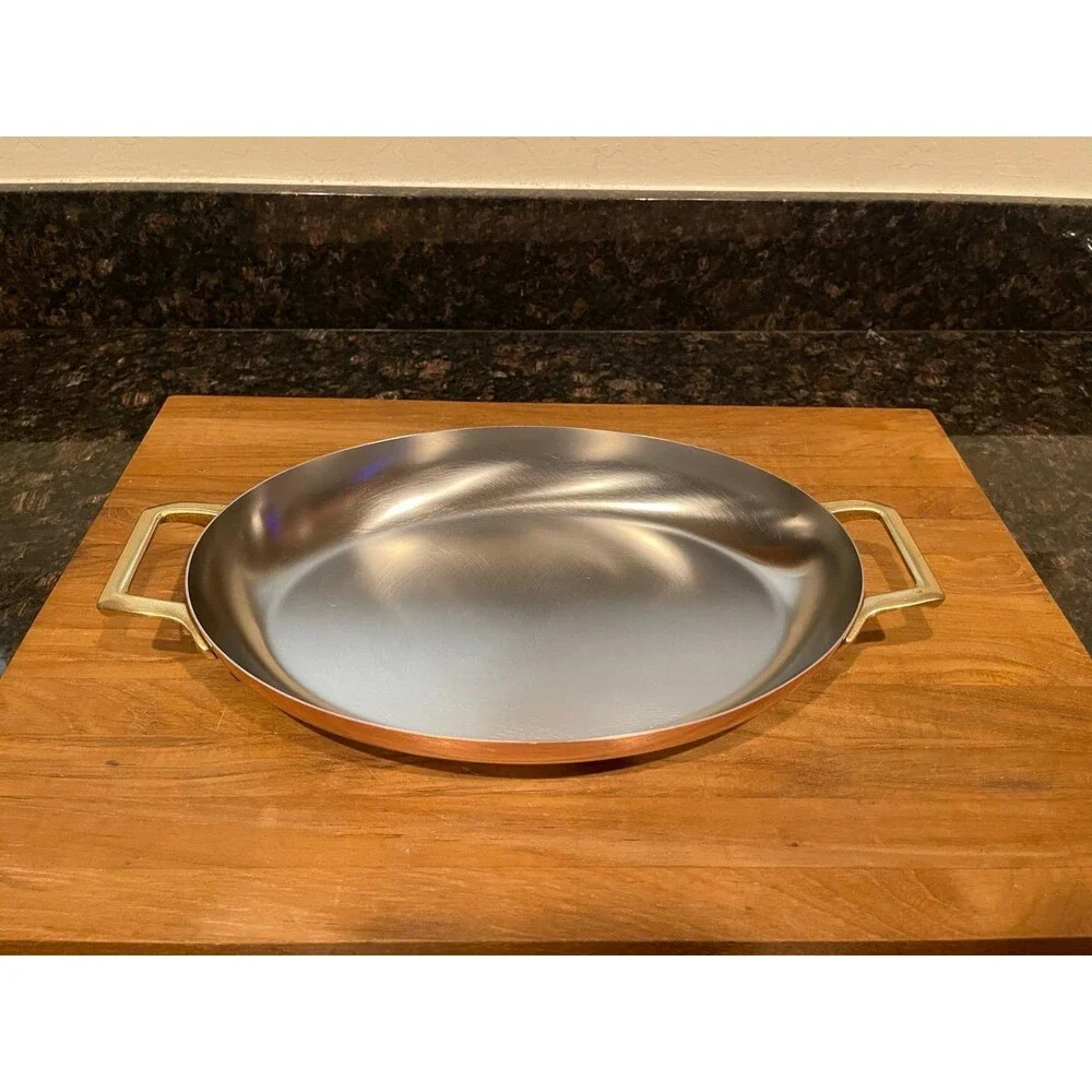 Vintage Paul revere Copper Fish Pan with Brass Handles